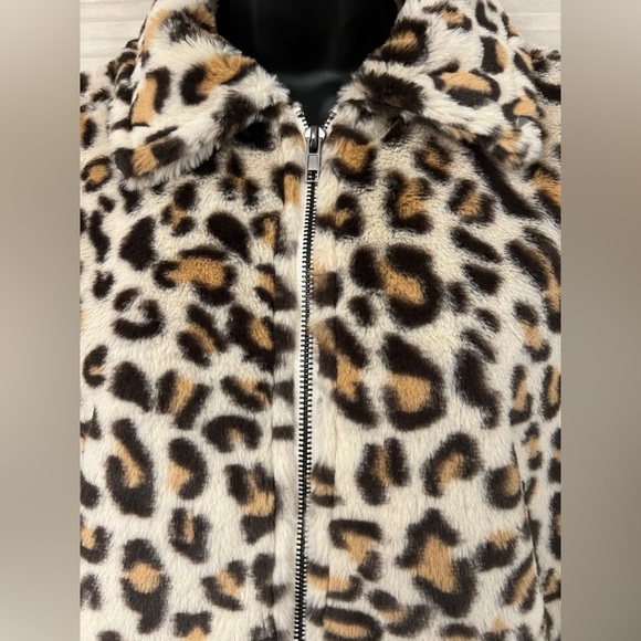 ANDREE BY UNIT FAUX FUR LEOPARD JACKET SIZE SMALL - Picture 3 of 16